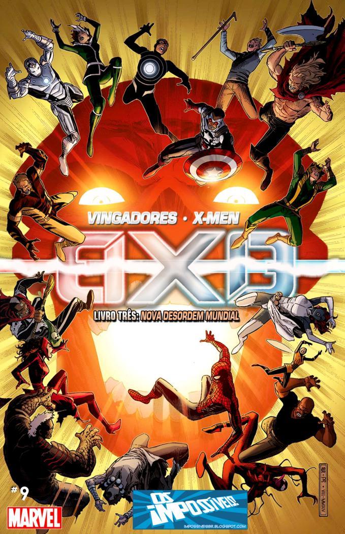 Capa de Vingadores e X-Men - Eixo